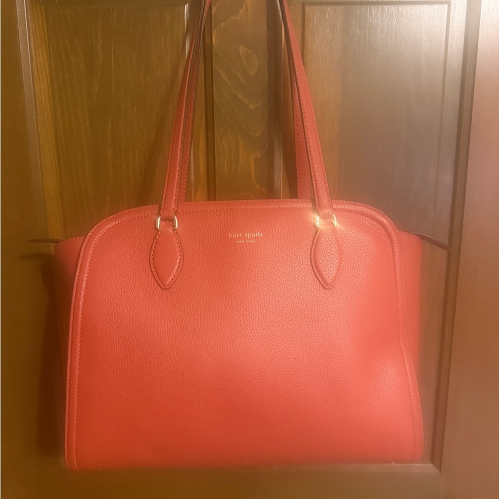 Kate Spade Orange Leather Tote Bag
